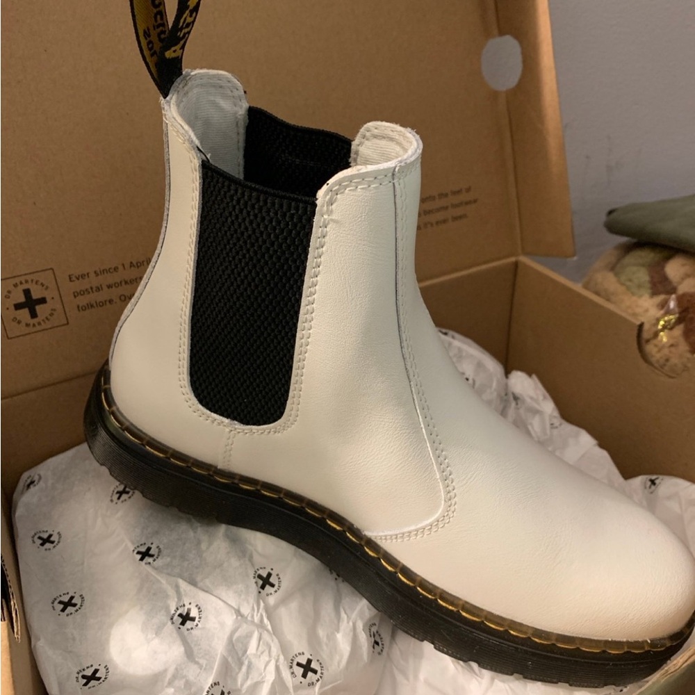 Dr. Martens White Leather Boots